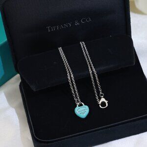 Tiffany & Co. Silver and Turquoise Heart Necklace